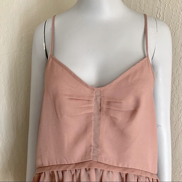 KIMCHI BLUE Sugar Plum Cami Peplum Top Silky Sheer Blush Pink Mauve Size Small - Picture 5 of 15